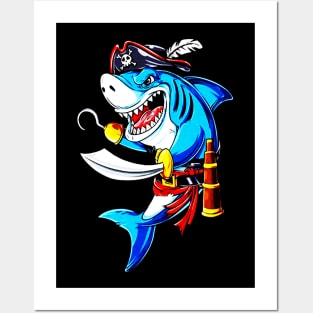 Shark Pirate Posters and Art